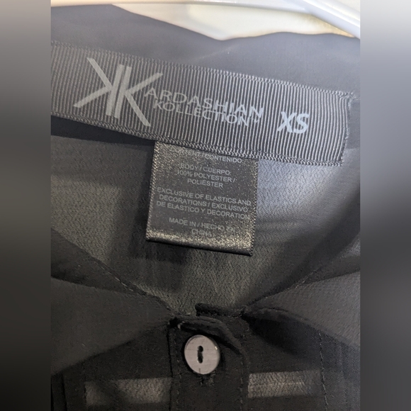 Kardashian Kollection Black Sheer Button Down Dress Women XS - Picture 3 of 4